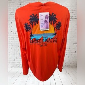 Orange Long Sleeve Tee with Graphic Design